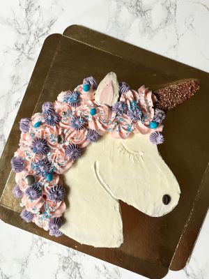 Recette Gâteau tête de licorne sans moule