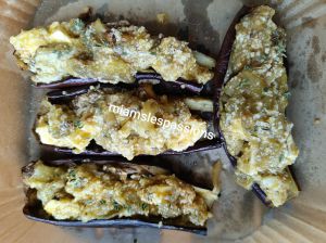 Recette Aubergine farcie au chèvre
