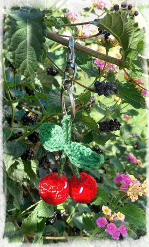 Recette Porte clés Petites cerises au crochet