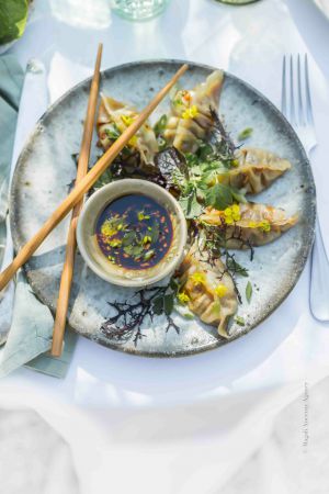 Recette Gyozas au poulet et saté de Cyril Lignac