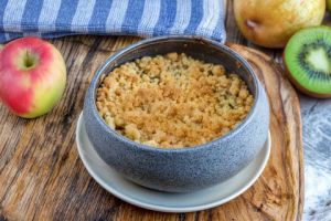 Recette Crumble pommes poires kiwis