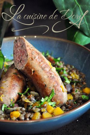 Recette Saucisses-lentilles à la butternut : le classique revisité
