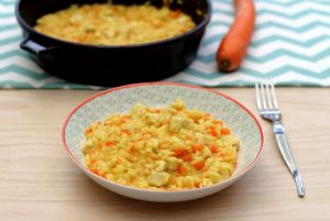 Recette Risotto au poulet, carotte et curry