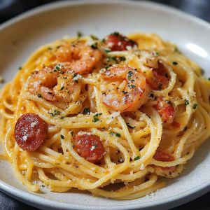Recette Spaghetti Chorizo Crevettes : Recette Facile et Savoureuse