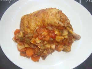 Recette Cuisses de poulet mijotées aux légumes