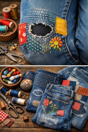 Recette Beauté de l’imperfection : initiation au ‘visible mending’ (raccommodage visible)