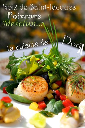 Recette Mesclun de Saint-Jacques, praires, amandes au fin vinaigre balsamique