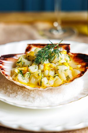 Recette Tartare de coquilles St Jacques aux fruits  de la passion, citron vert et gingembre