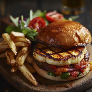 Recette Burger végétarien au halloumi : Recette facile et savoureuse
