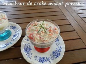 Recette Fraîcheur de crabe avocat pomelos