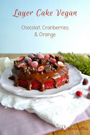 Recette Layer cake au chocolat noir, cranberries et orange (végan)