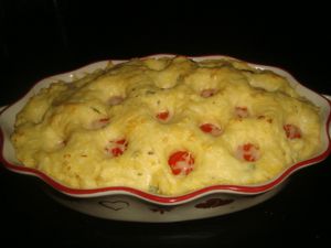Recette Gratin polenta, tomates cerise et basilic