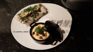 Recette Papillote de cabillaud au citron, polenta cremeuse aux olives ( recette de l atelier des chefs)