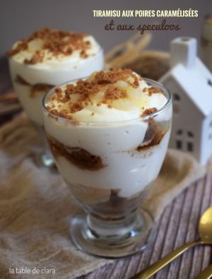Recette Tiramisu aux poires caramélisées et aux speculoos