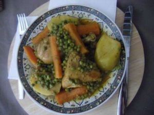 Recette Tajine de poulet aux legumes