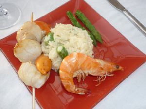 Recette Risotto St Jacques et asperges