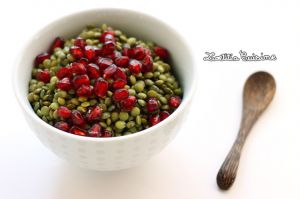 Recette Salade de lentilles vertes germées et grenade {Raw et Vegan}