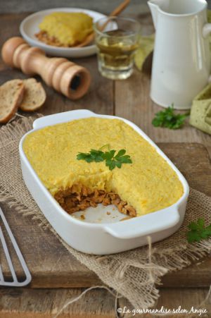 Recette Parmentier de protéines de soja et purée de maïs #vegan