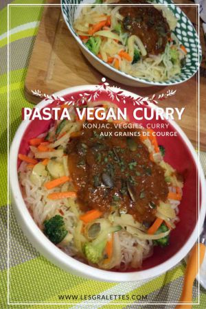 Recette Pâtes vegan curry et graines de courge