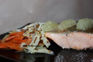 Recette Pavé de truite saumonée, carottes et fenouil