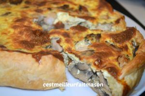 Recette Quiche au poulet et aux champignons