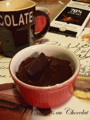 Recette Coulants  au  Chocolat,  Coeur  Chocolat   Noir