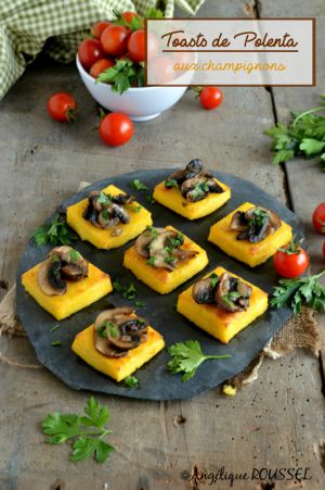 Recette Toasts de polenta aux champignons persillés #vegan