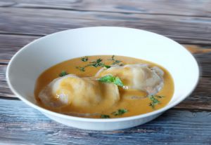 Recette Grosses ravioles aux crevettes, sauce riche