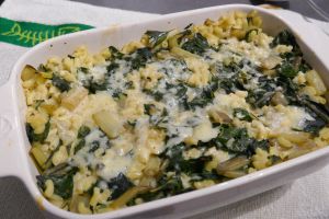 Recette Gratin de coquillettes aux blettes et pecorino