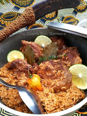 Recette Dakhine M' Beup ~Ragoût de Mouton au Riz et Pâte d'Arachide~ Sénégal
