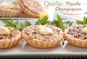 Recette Quiche viande/champignon