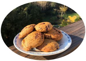 Recette Cookies à la farine complète, chocolat noir & café - IG Bas